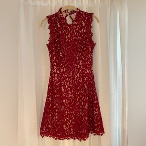Dark red lace dress